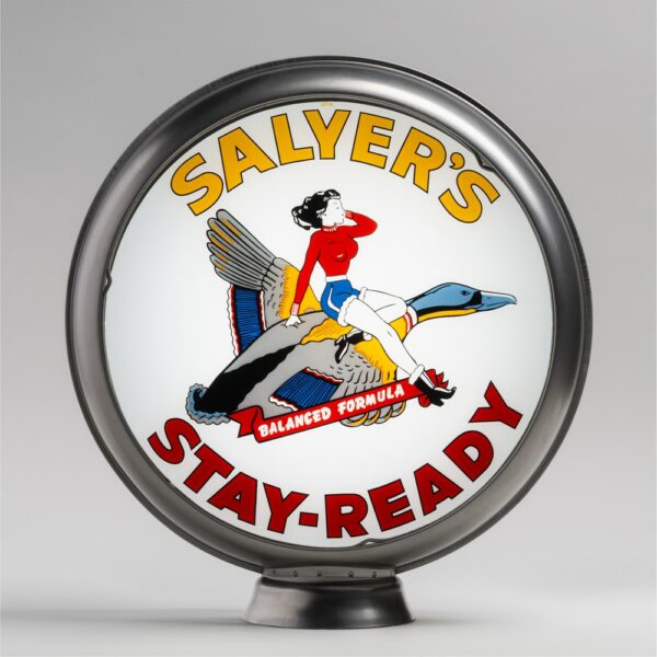 Salyer's Stay Ready 13.5" Gas Pump Globe with unpainted steel body