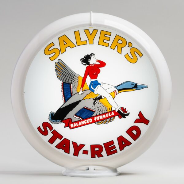 Salyer's Stay Ready 13.5" Gas Pump Globe with white plastic body