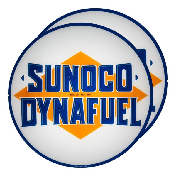 Sunoco Dynafuel 13.5" Gas Pump Globe lens pair