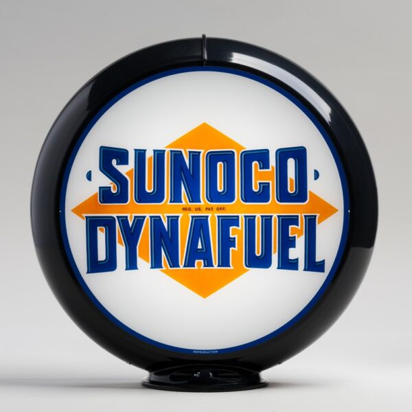 Sunoco Dynafuel 13.5" Gas Pump Globe with black plastic body