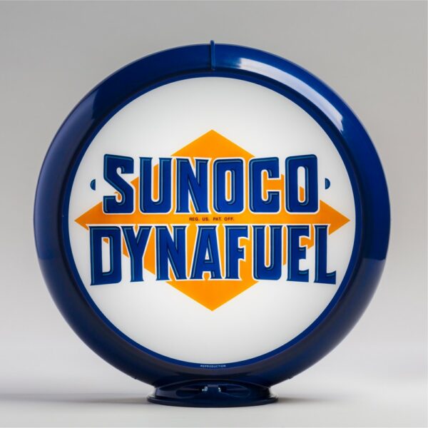 Sunoco Dynafuel 13.5" Gas Pump Globe with dark blue plastic body