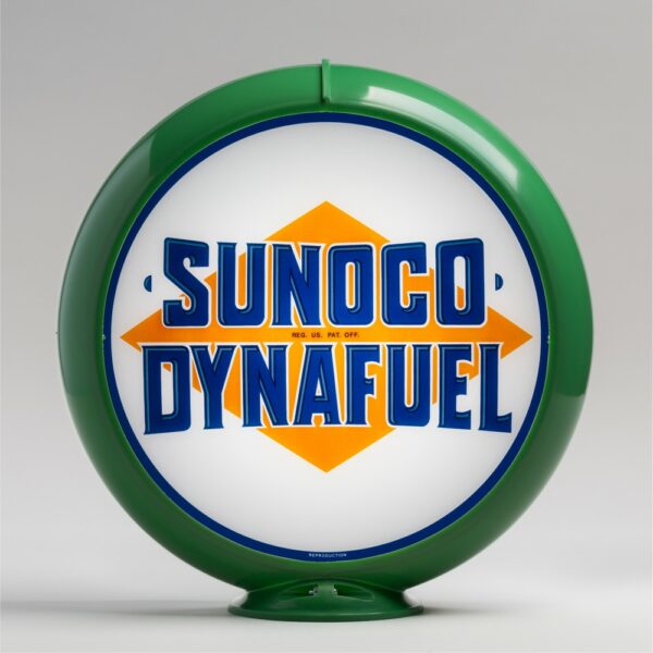 Sunoco Dynafuel 13.5" Gas Pump Globe with green plastic body