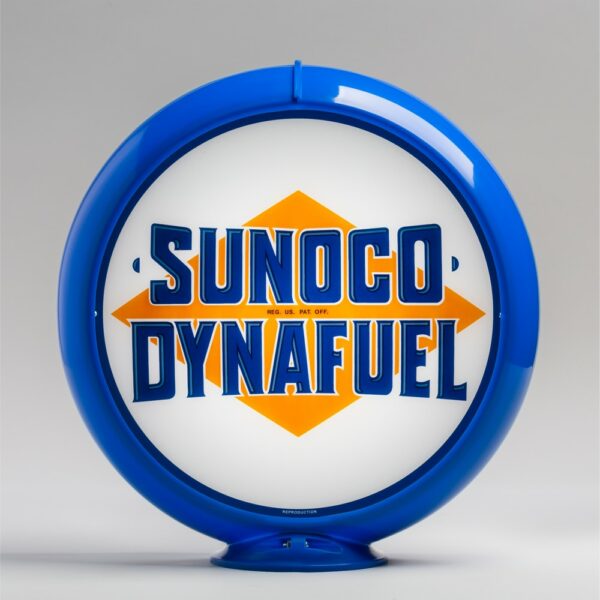 Sunoco Dynafuel 13.5" Gas Pump Globe with light blue plastic body