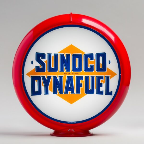 Sunoco Dynafuel 13.5" Gas Pump Globe with red plastic body