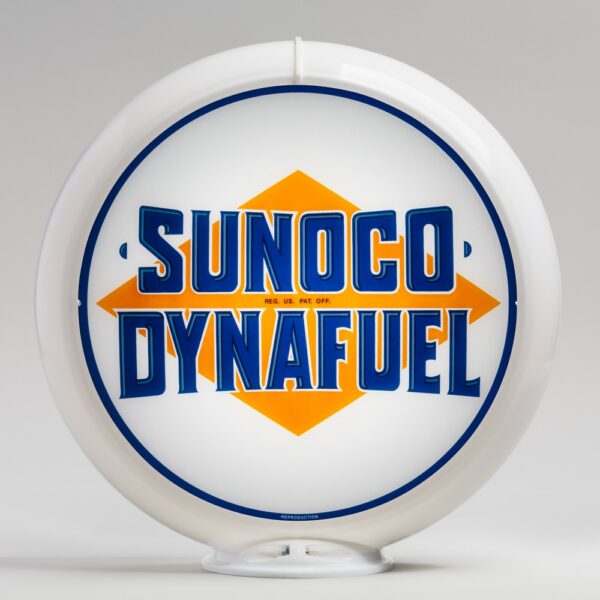 Sunoco Dynafuel 13.5" Gas Pump Globe with white plastic body