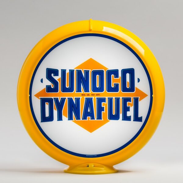 Sunoco Dynafuel 13.5" Gas Pump Globe with yellow plastic body