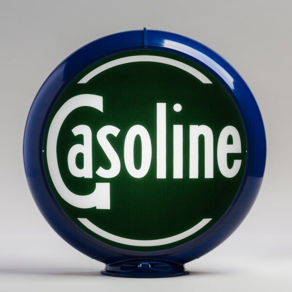 Gasoline (Green) 13.5" Gas Pump Globe with dark blue plastic body