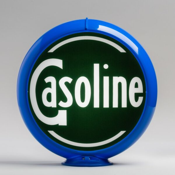 Gasoline (Green) 13.5" Gas Pump Globe with light blue plastic body