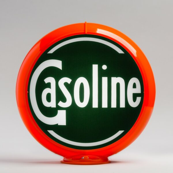 Gasoline (Green) 13.5" Gas Pump Globe with orange plastic body