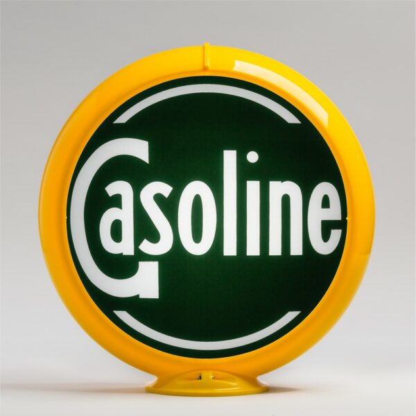 Gasoline (Green) 13.5" Gas Pump Globe with yellow plastic body