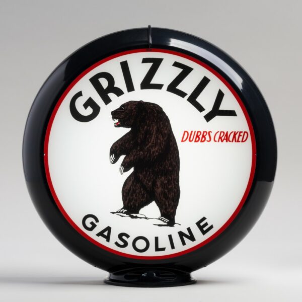 Grizzly Gasoline 13.5" Gas Pump Globe with black plastic body