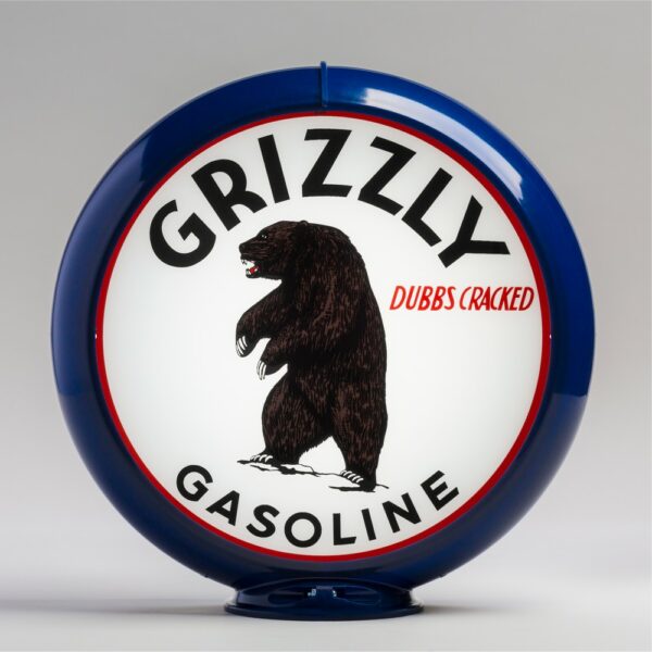 Grizzly Gasoline 13.5" Gas Pump Globe with dark blue plastic body