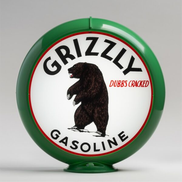 Grizzly Gasoline 13.5" Gas Pump Globe with green plastic body