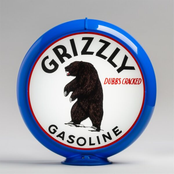 Grizzly Gasoline 13.5" Gas Pump Globe with light blue plastic body