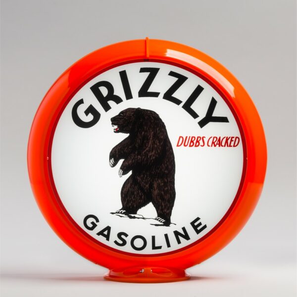 Grizzly Gasoline 13.5" Gas Pump Globe with orange plastic body