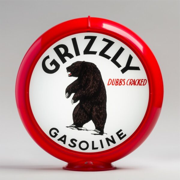 Grizzly Gasoline 13.5" Gas Pump Globe with red plastic body