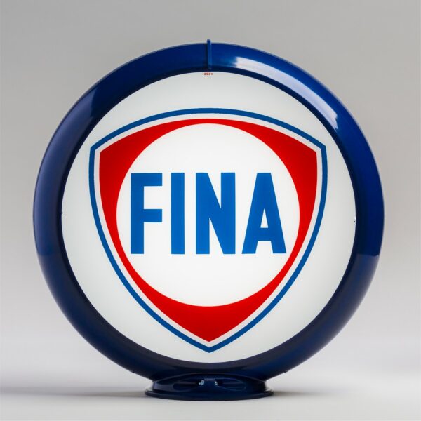 Fina Gasoline 13.5" Gas Pump Globe with dark blue plastic body