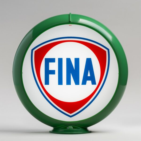 Fina Gasoline 13.5" Gas Pump Globe with green plastic body