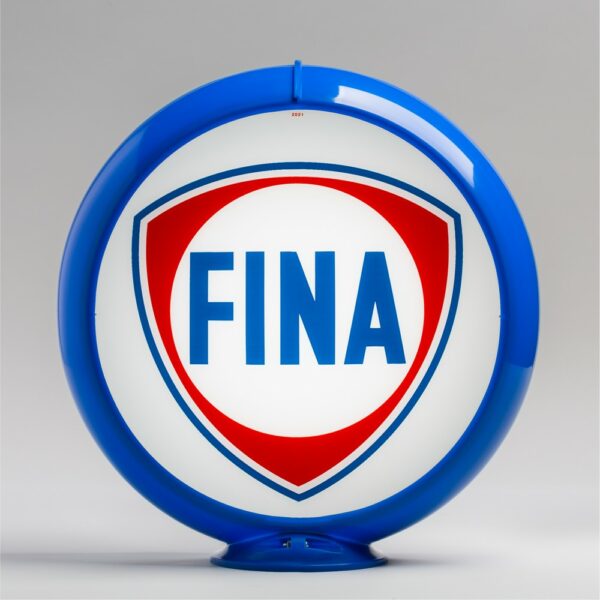 Fina Gasoline 13.5" Gas Pump Globe with light blue plastic body