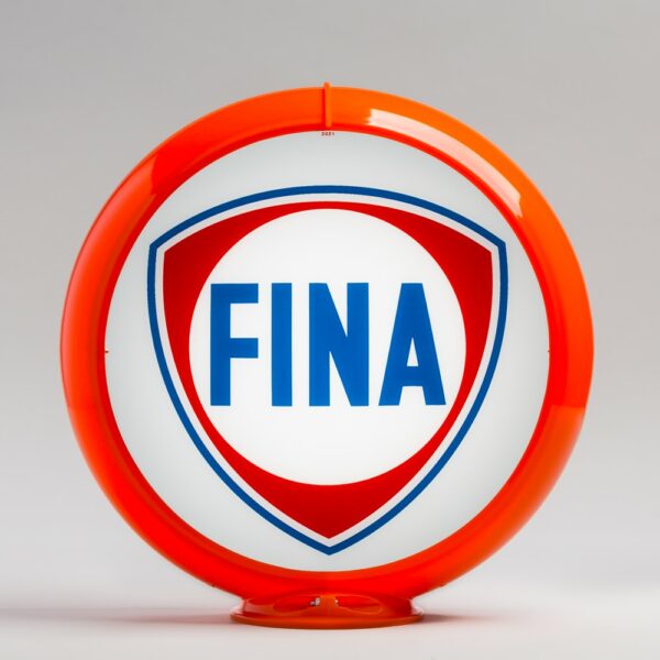 Fina Gasoline 13.5" Gas Pump Globe with orange plastic body