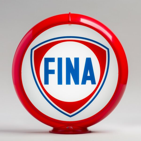 Fina Gasoline 13.5" Gas Pump Globe with red plastic body