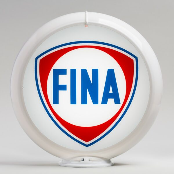 Fina Gasoline 13.5" Gas Pump Globe with white plastic body