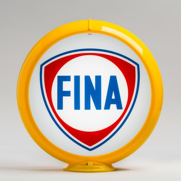 Fina Gasoline 13.5" Gas Pump Globe with yellow plastic body