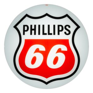 Phillips 66 Red-White Logo 13.5" Gas Pump Globe for vintage restoration
