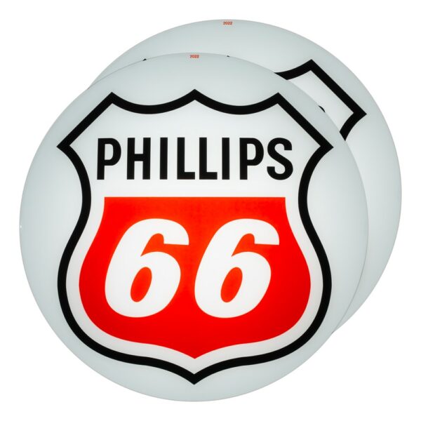 Phillips 66 Red-White Logo 13.5" Gas Pump Globe lens pair