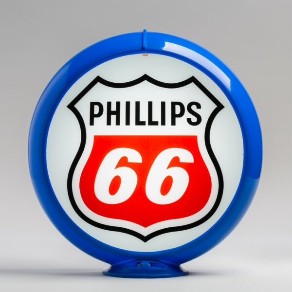 Phillips 66 Red-White Logo 13.5" Gas Pump Globe with light blue plastic body