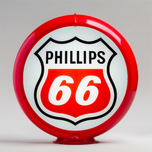 Phillips 66 Red-White Logo 13.5" Gas Pump Globe with red plastic body