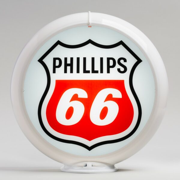 Phillips 66 Red-White Logo 13.5" Gas Pump Globe with white plastic body