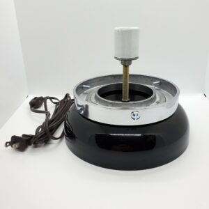 Black Lamp Base with Polished Aluminum Mounting Ring