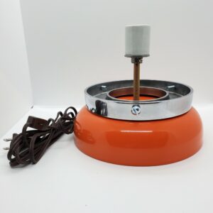 Orange Lamp Base with Polished Aluminum Mounting Ring