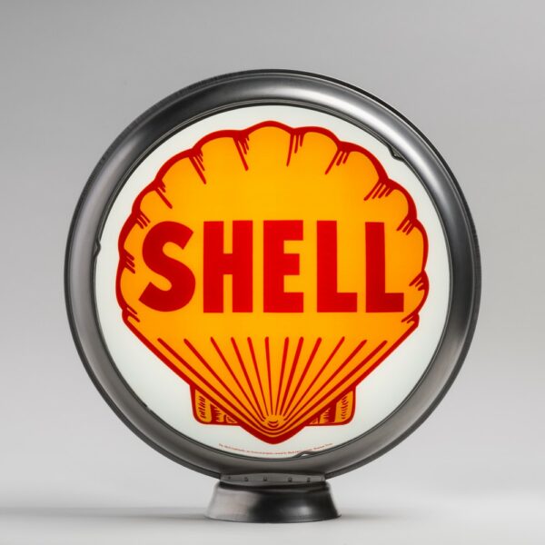 Shell 15" Gas Pump Globe with unpainted steel body