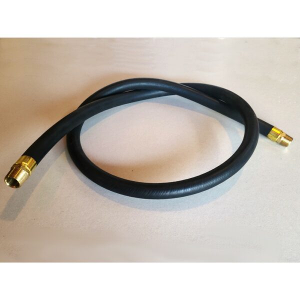 Black Rubber Hose with Brass Ends