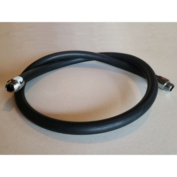 Black Rubber Hose with Chrome Ends