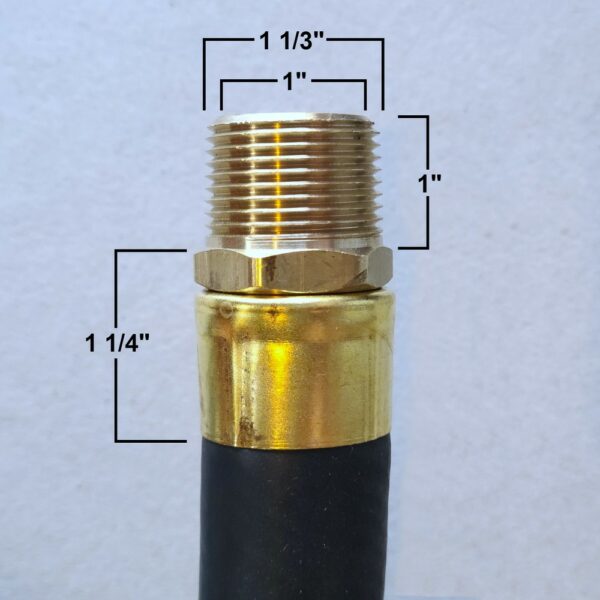 Black Rubber Hose with 1" Brass Ends