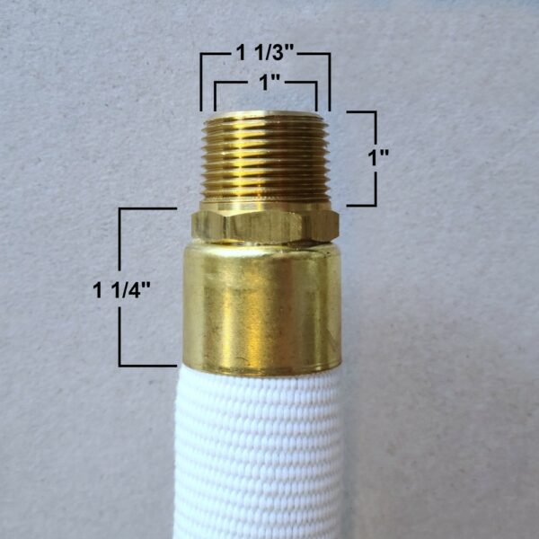 White Cloth Hose with 1" Brass Ends