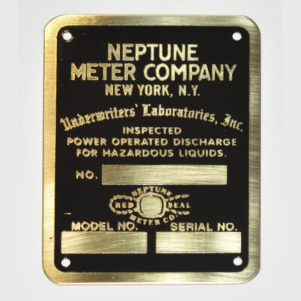 Neptune Meter Co. Brass ID Tag