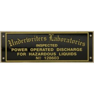 Underwriters Lab Brass ID Tag
