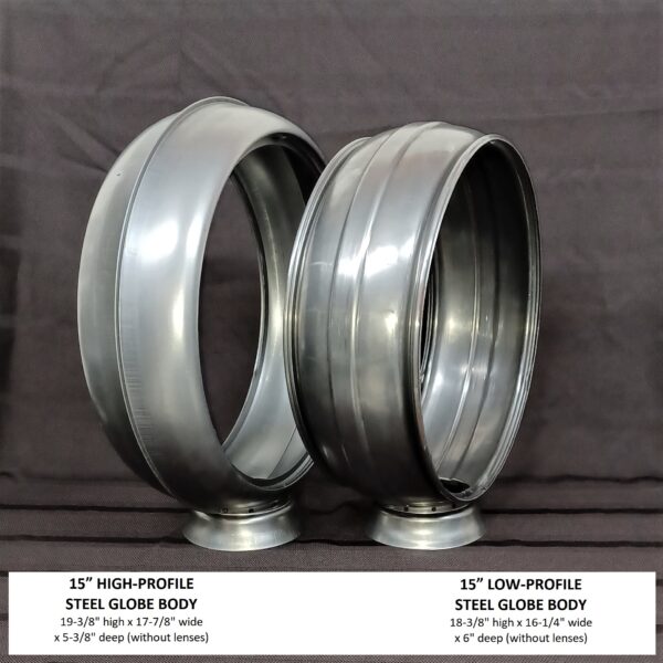 15" Steel Low-Profile Globe Body - Image 3