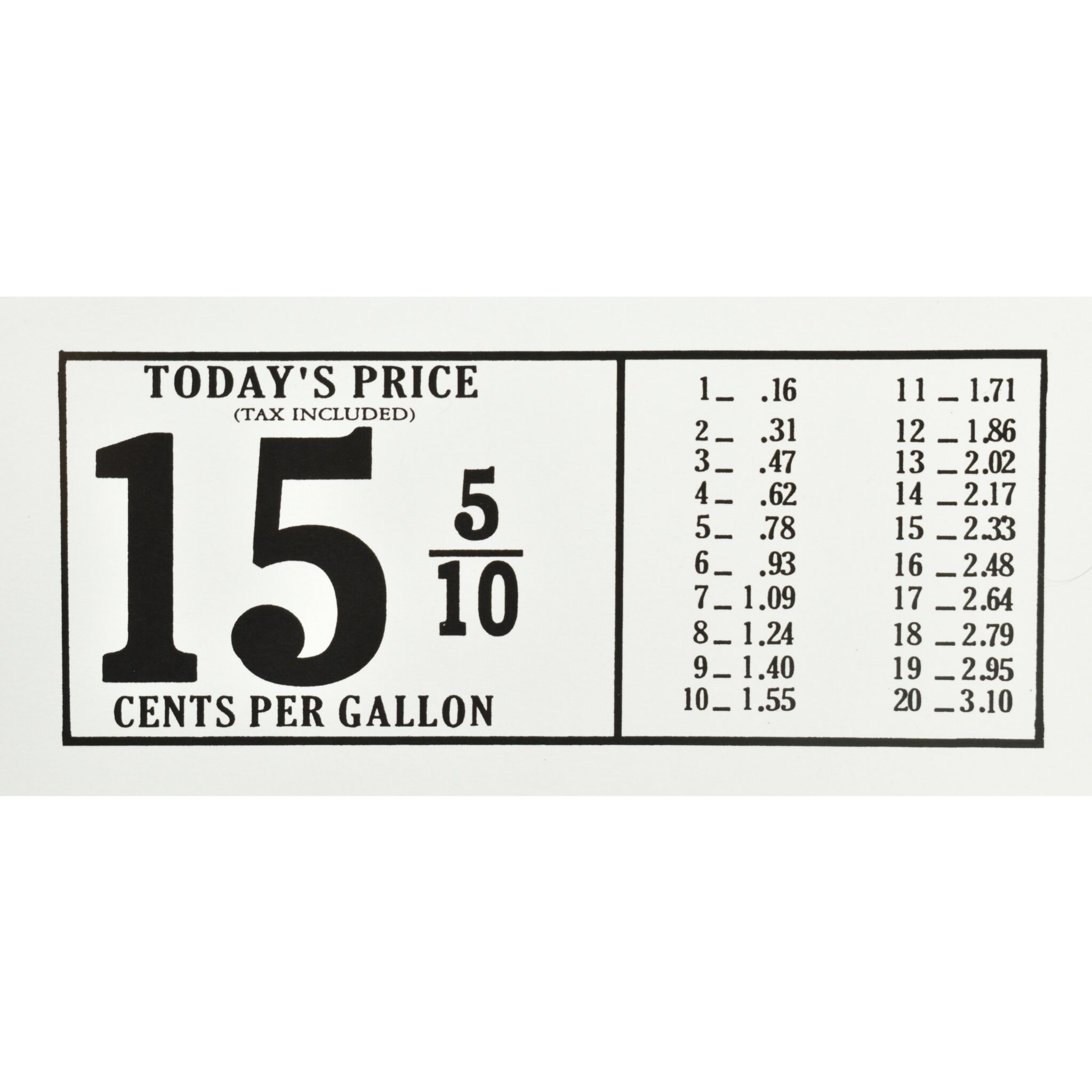 Bowser X Acto 15 Cent Pricer Card Vic s 66 bowser-x-acto-15-cent-pricer-card-vic-s-66