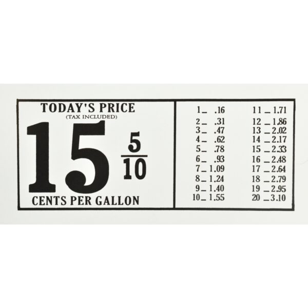 Bowser X-Acto 15-Cent Pricer Card
