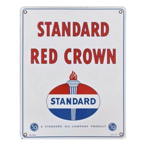 Standard Red Crown Porcelain Sign - 12" x 15"