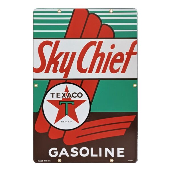 Texaco Sky Chief Porcelain Sign - 12" x 18"