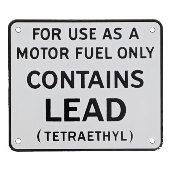 Contains Lead Porcelain Sign - 6" x 7" (Small)