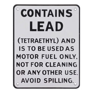 Contains Lead Porcelain Sign - 7" x 9" (Large)