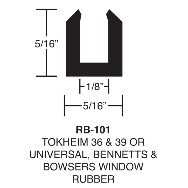 Bowser 575 & 585 Door Glass with Rubber - Image 2