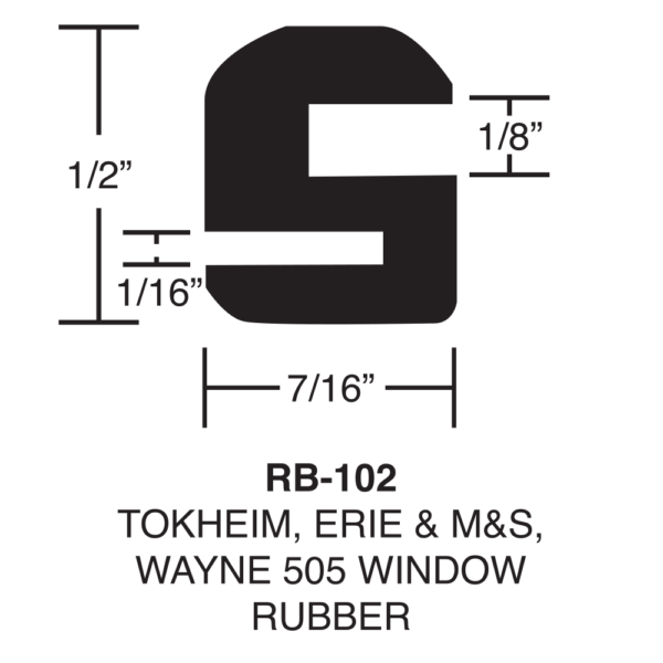 Rubber (sold by the foot) - for Tokheim 39 Short, Tokheim 300, Wayne 505 & 605 & Gulf Doors & Ad...